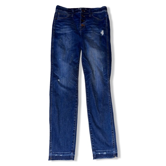 Madewell 10" High-Rise Skinny Button Fly Jeans Drop-Hem Edition Size 28 - Picture 3 of 8